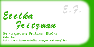 etelka fritzman business card